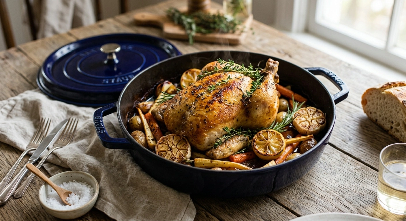 how to roast a whole chicken in a dutch oven