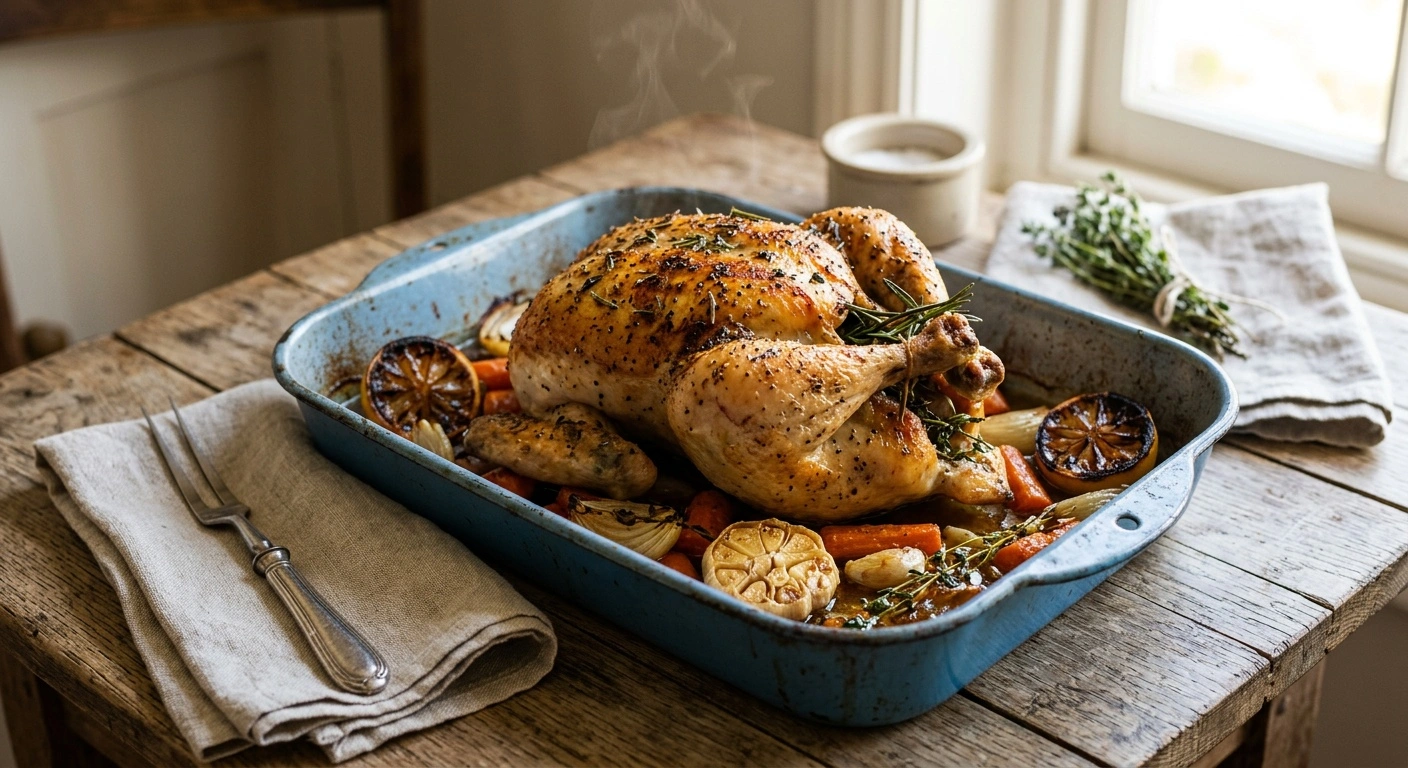 how to roast a whole chicken in a roaster